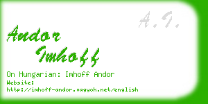andor imhoff business card